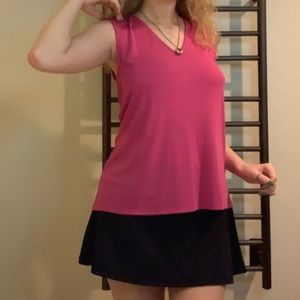 Hot Pink Tanktop Blouse Open Back